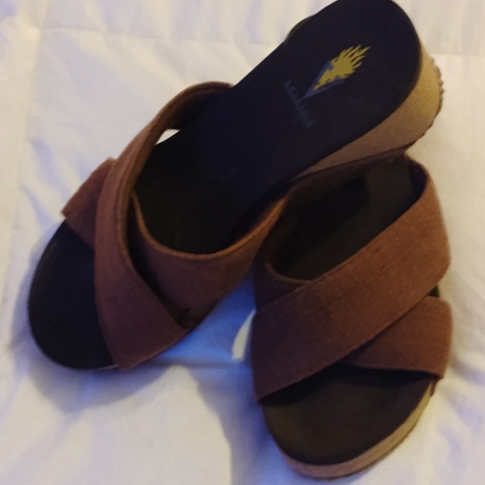 Volatile Tan Wedge Sandals